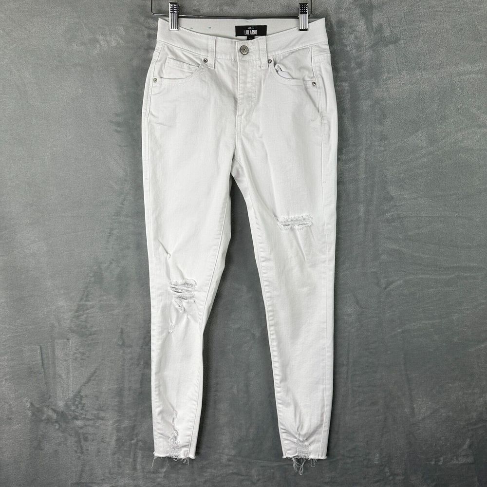 lularoe jeans womens 24 white distressed denim (25x25.5)